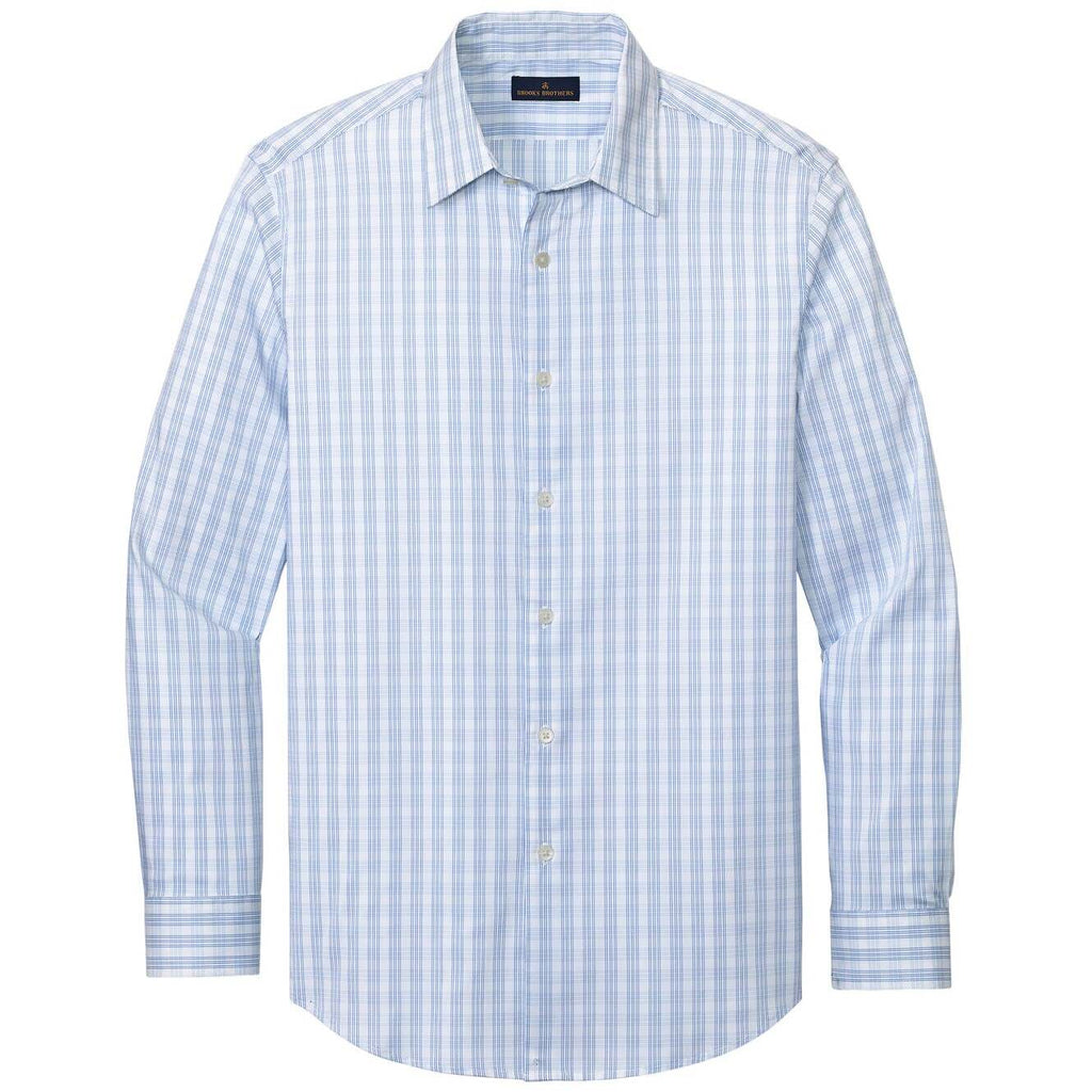 White/ Newport Blue Grid Check